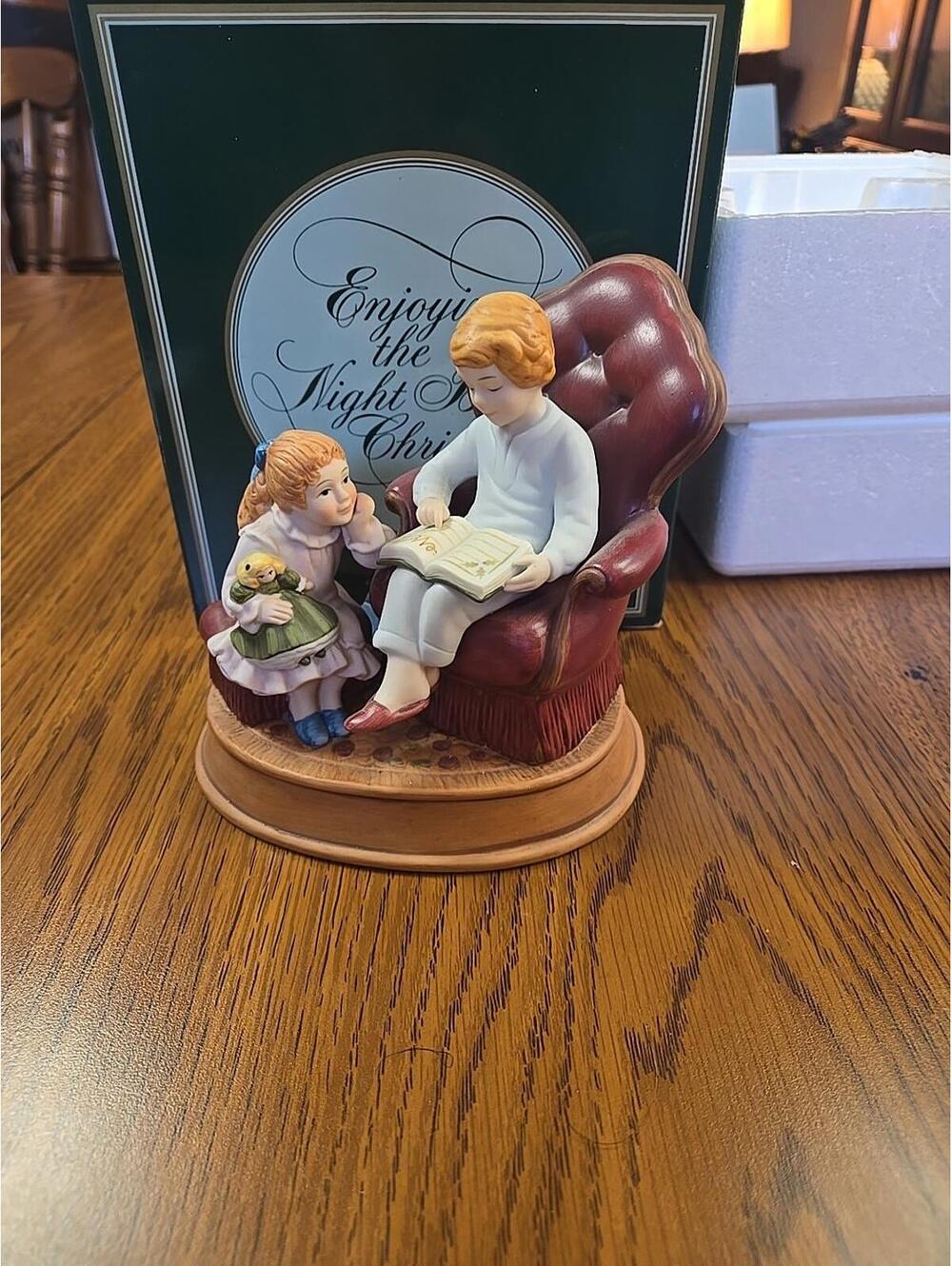Vintage 1983 Avon Christmas Series Enjoying the Night Before Christmas Figurine